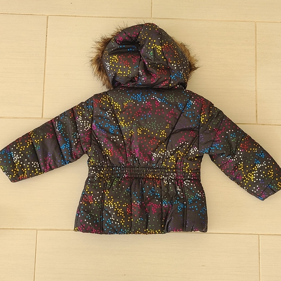 Girl's Winter Puffer Jacket Size 2T Multi-Color, S. Rothschild 1881, Faux Fur - Picture 4 of 4
